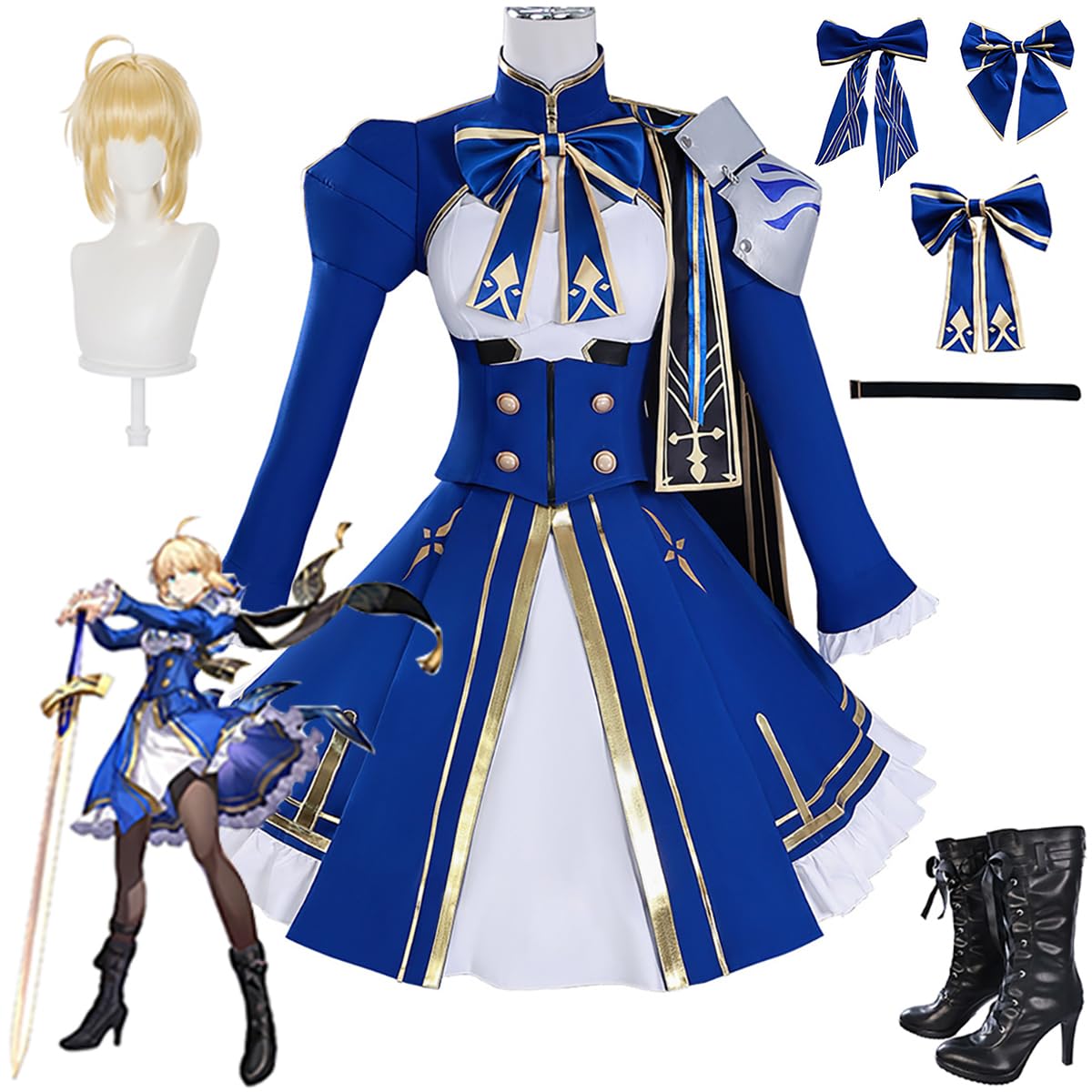 崩壊:スターレイルセイバーコスプレ 崩壊スターレイル×Fate_UBWコラボ セイバー-Saber コスプレ衣装